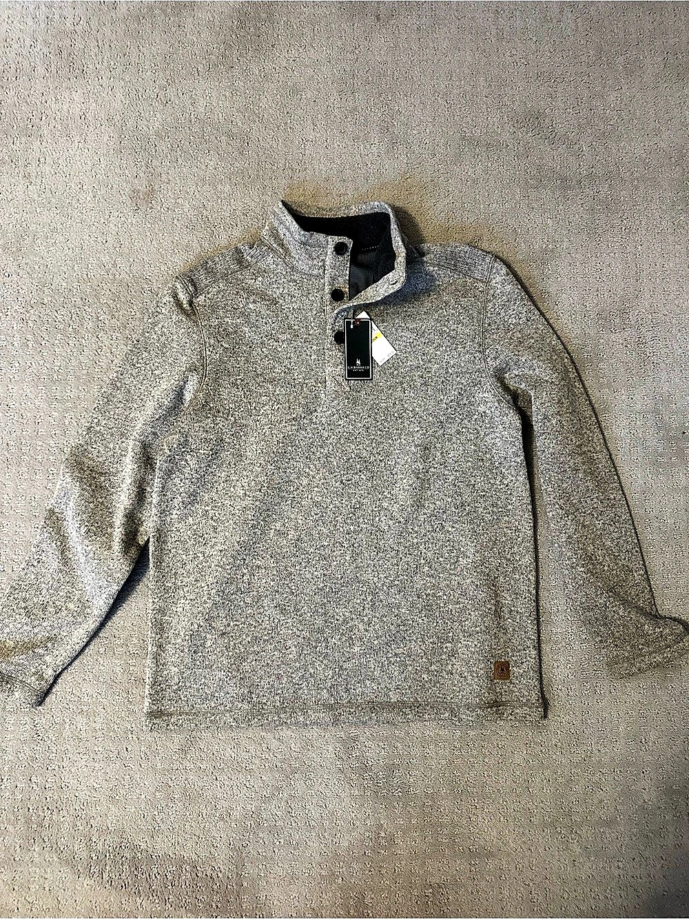G.H. Bass & Co. Men's Gray Quarter-Zip Pullover, Size Medium, NWT